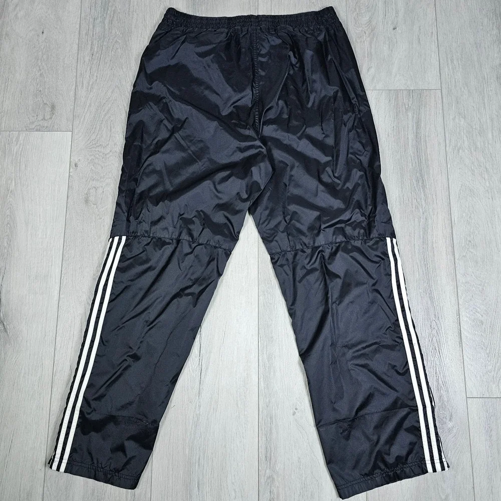 Vintage Adidas Track Pants Mens Extra Large Black Mesh Lined Relaxed Loose Y2K